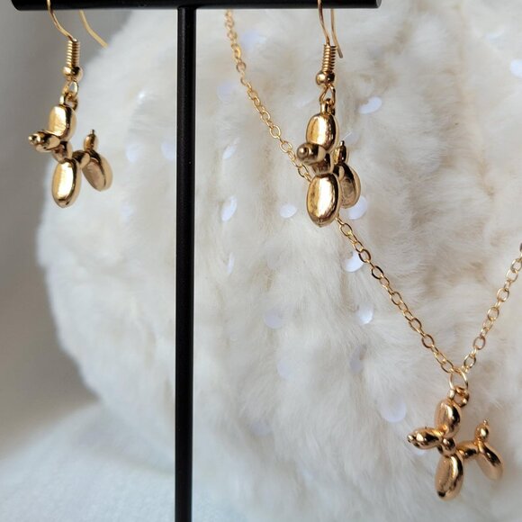 Balloon Dog Earring and Necklace Set - Picture 2 of 4